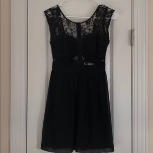 Bang black backless mini dress